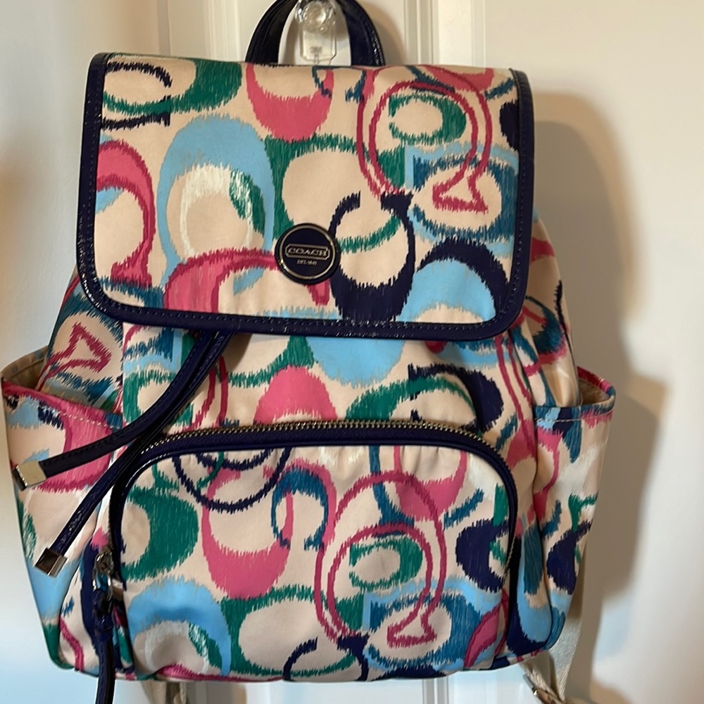 Coach Poppy print backpack used 2x